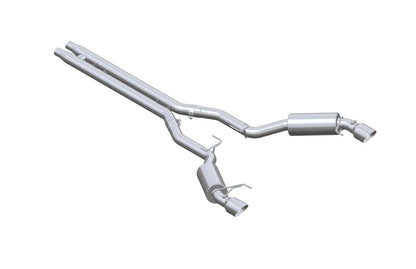 MBRP 15 Ford Mustang GT 5.0 3in Cat Back Dual Split Rear Street Version 4.5in Tips - Aluminized - Graveyard Performance