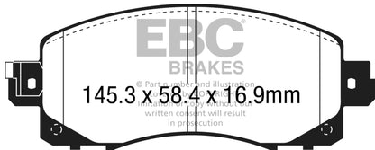 EBC 2022+ Subaru WRX 2.4T Yellowstuff Front Brake Pads - Graveyard Performance