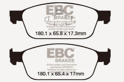 EBC 12-18 Ford Focus ST Bluestuff Front Brake Pads - Graveyard Performance