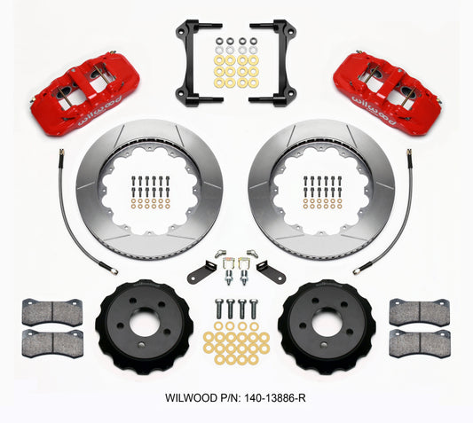Wilwood AERO6 Front Hat Kit 14.00 Red 15-23 Mustang w/Lines