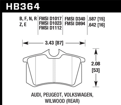 Hawk 2010-2013 Audi A3 TDI HPS 5.0 Rear Brake Pads - Graveyard Performance