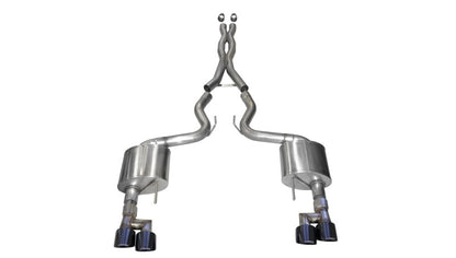 Corsa 18-23 Ford Mustang 5.0L V8 3in Xtreme Cat-Back Dual Rear Exit w/ 4in Black PVD Pro-Series Tips - Graveyard Performance