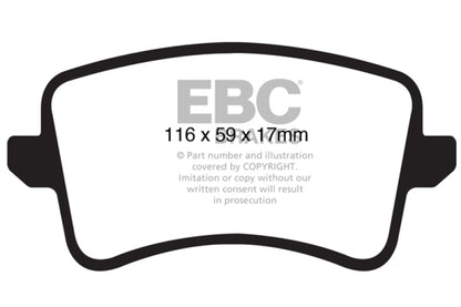 EBC 09-11 Audi A4 2.0 Turbo Redstuff Rear Brake Pads - Graveyard Performance