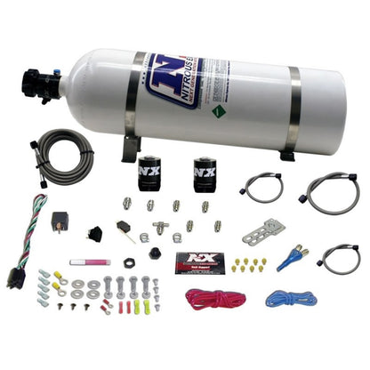 Nitrous Express All Sport Compact EFI Single Nozzle Nitrous Kit (35-50-75 HP) w/15lb Bottle - Graveyard Performance