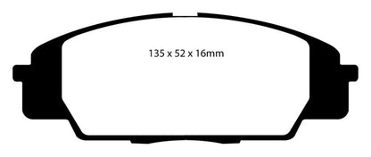 EBC 07-11 Acura CSX (Canada) 2.0 Type S Redstuff Front Brake Pads - Graveyard Performance