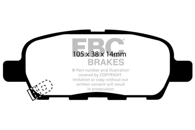 EBC 02 Infiniti G35 3.5 w/o DCS Redstuff Rear Brake Pads - Graveyard Performance