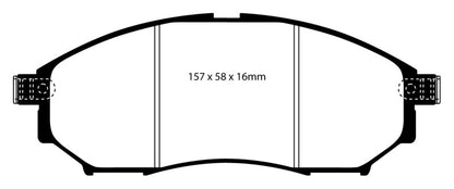 EBC 08-13 Infiniti EX35 3.5 Redstuff Front Brake Pads - Graveyard Performance
