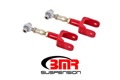 BMR 79-04 Fox Mustang Upper Control Arms On-Car Adj. Rod Ends - Red - Graveyard Performance