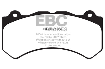 EBC 16+ Cadillac ATS-V 3.6 Twin Turbo Redstuff Front Brake Pads - Graveyard Performance