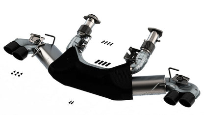Borla 2020 Chevrolet Corvette C8 6.2 ATAK 3in Exhaust System Dual Round Rolled A/C Black Chrome Tips - Graveyard Performance