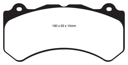 EBC 16+ Cadillac ATS-V 3.6 Twin Turbo Redstuff Front Brake Pads - Graveyard Performance