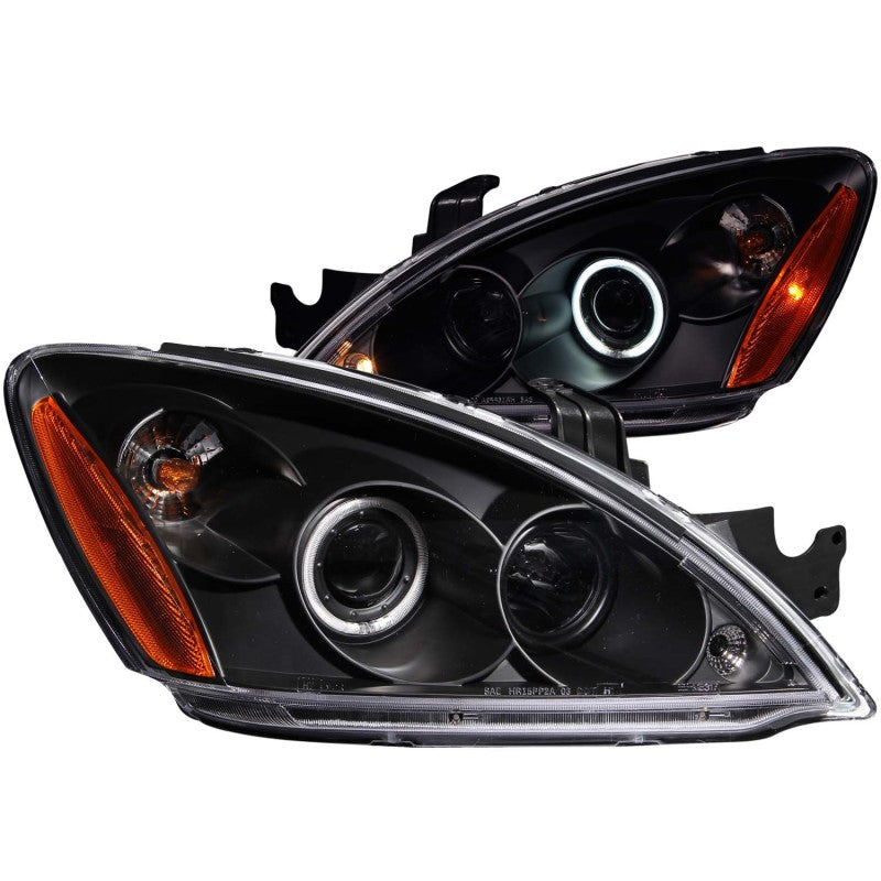 ANZO 2004-2007 Mitsubishi Lancer Projector Headlights w/ Halo Black (C