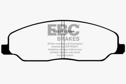 EBC 05-10 Ford Mustang 4.0 Ultimax2 Front Brake Pads - Graveyard Performance