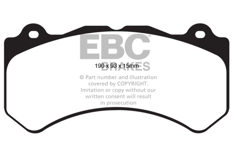 EBC 16+ Cadillac ATS-V 3.6 Twin Turbo Redstuff Front Brake Pads - Graveyard Performance