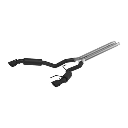 MBRP 15-17 Ford Mustang GT 5.0 3in Cat Back Dual Split Rear Race Version 4.5in Tips - Black Coated - Graveyard Performance