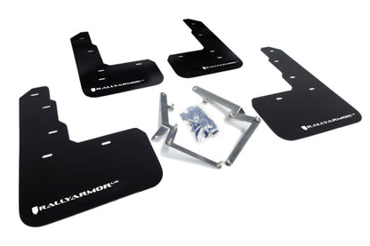 Rally Armor 17-22 Honda Civic Type R Black UR Mud Flap w/White Logo - Graveyard Performance