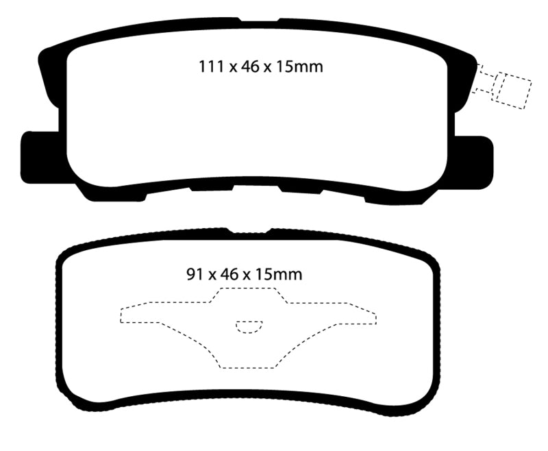 EBC 11-14 Chrysler 200 3.6 Redstuff Rear Brake Pads - Graveyard Performance