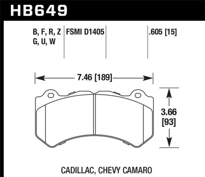 Hawk 08-12 Cadillac CTS-V / 12 Jeep Grand Cherokee (WK2) SRT8 DTC-30 Front Race Brake Pads - Graveyard Performance