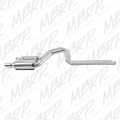 MBRP 11-14 Ford Mustang GT 5.0L Dual Split Rear Street Version T409 3in Cat Back Exhaust System - Graveyard Performance