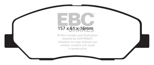 EBC 08-10 Hyundai Genesis 3.8 Ultimax2 Front Brake Pads - Graveyard Performance