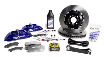 EBC Racing 12-17 Ford Fiesta ST (Mk7) Blue Apollo-4 Calipers 330mm Rotors Front Big Brake Kit - Graveyard Performance