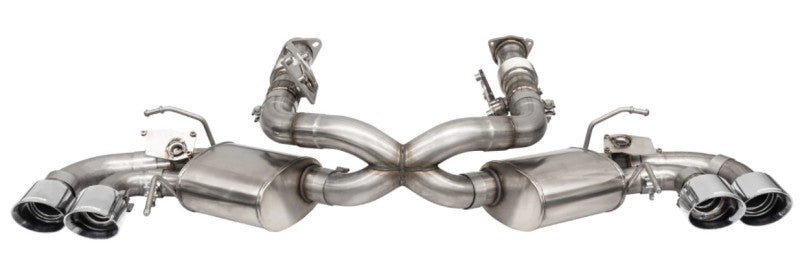 Corsa 2020-25 Corvette C8 3in Valved Cat-Back 4.5in Pol Quad Tips - Fits Factory Perf Exhaust w/ AFM - Graveyard Performance