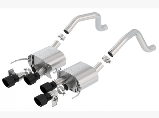 Borla 2015+ Chevy Corvette C7 Z06 6.2L Axle Back ATAK Exhaust Black Quad Tips w/o AFM w/ NPP - Graveyard Performance
