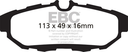 EBC 10-14 Ford Mustang 3.7 Redstuff Rear Brake Pads - Graveyard Performance