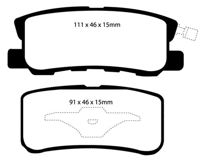 EBC 11-14 Chrysler 200 3.6 Redstuff Rear Brake Pads - Graveyard Performance