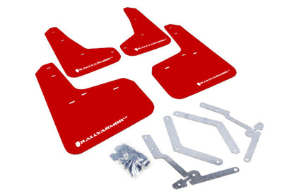 Rally Armor 12-19 Ford Focus ST / 16-19 RS Red Mud Flap w/White Logo - Graveyard Performance