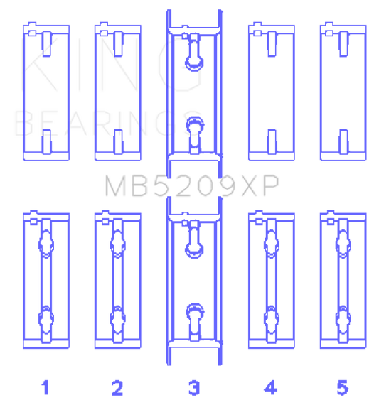 King Mitsubishi 4G63/4G64 7 Bolt 2nd Gen DSM and EVO I-IV Performance Main Bearing Set - Size STD