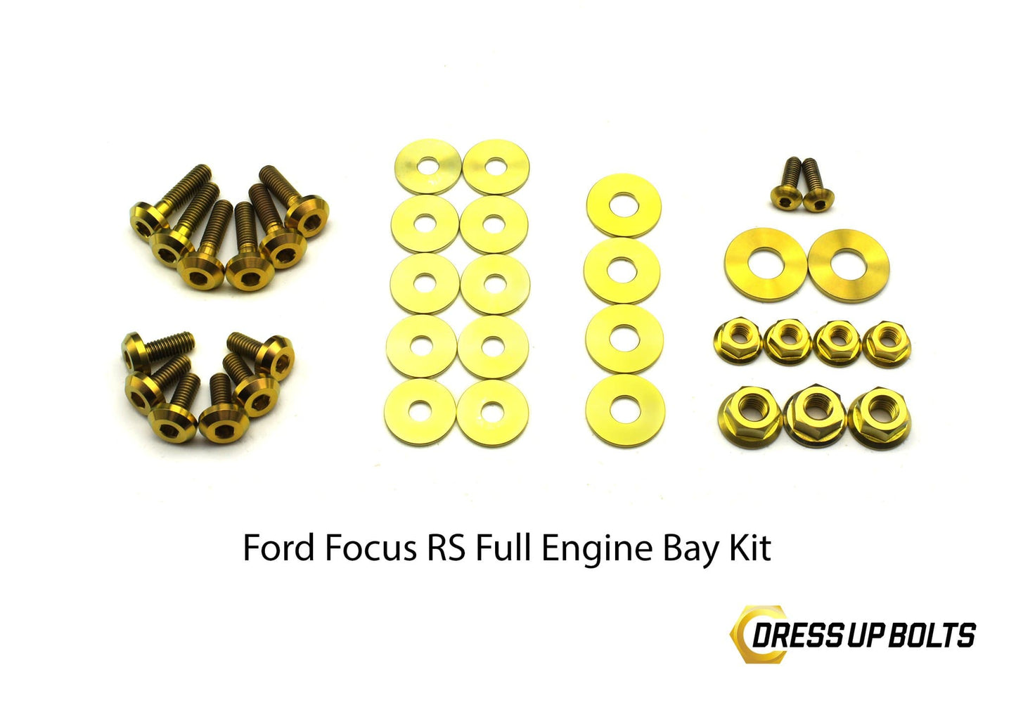 Ford Focus RS (2016-2018) Titanium Dress Up Bolt Engine Bay Kit - DressUpBolts.com