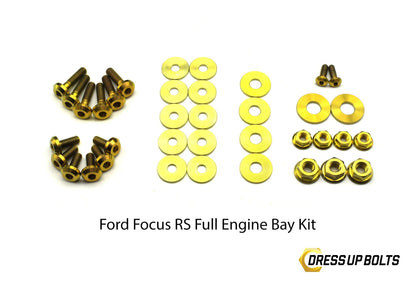 Ford Focus RS (2016-2018) Titanium Dress Up Bolt Engine Bay Kit - DressUpBolts.com