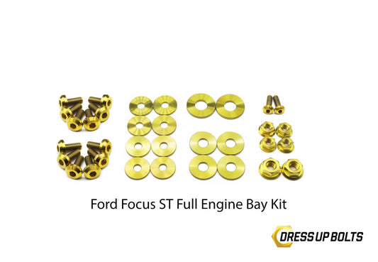 Ford Focus ST (2015-2018) Titanium Dress Up Bolt Engine Bay Kit - DressUpBolts.com