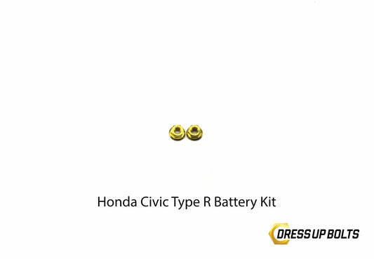 Honda Civic Type R (2017-2019) Titanium Dress Up Bolt Battery Kit - DressUpBolts.com