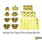 Honda Civic Type R (2017-2019) Titanium Dress Up Bolt Full Engine Bay Kit - DressUpBolts.com