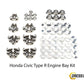 Honda Civic Type R (2017-2019) Titanium Dress Up Bolt Full Engine Bay Kit - DressUpBolts.com