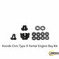 Honda Civic Type R (2017-2019) Titanium Dress Up Bolt Partial Engine Bay Kit - DressUpBolts.com