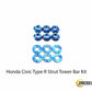 Honda Civic Type R (2017-2019) Titanium Dress Up Bolt Strut Tower Bar Kit - DressUpBolts.com