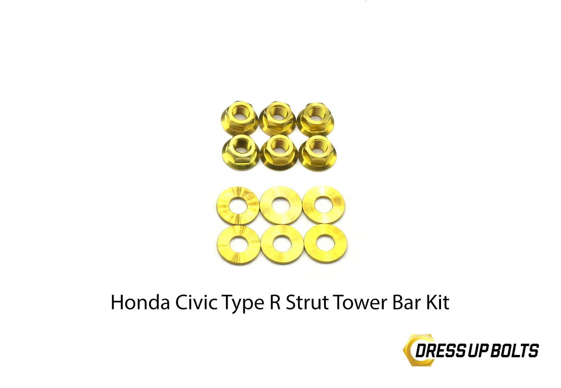 Honda Civic Type R (2017-2019) Titanium Dress Up Bolt Strut Tower Bar Kit - DressUpBolts.com