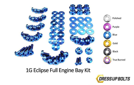 Mitsubishi 1G Eclipse (1990-1994) Titanium Dress Up Bolts Full Engine Bay Kit - DressUpBolts.com