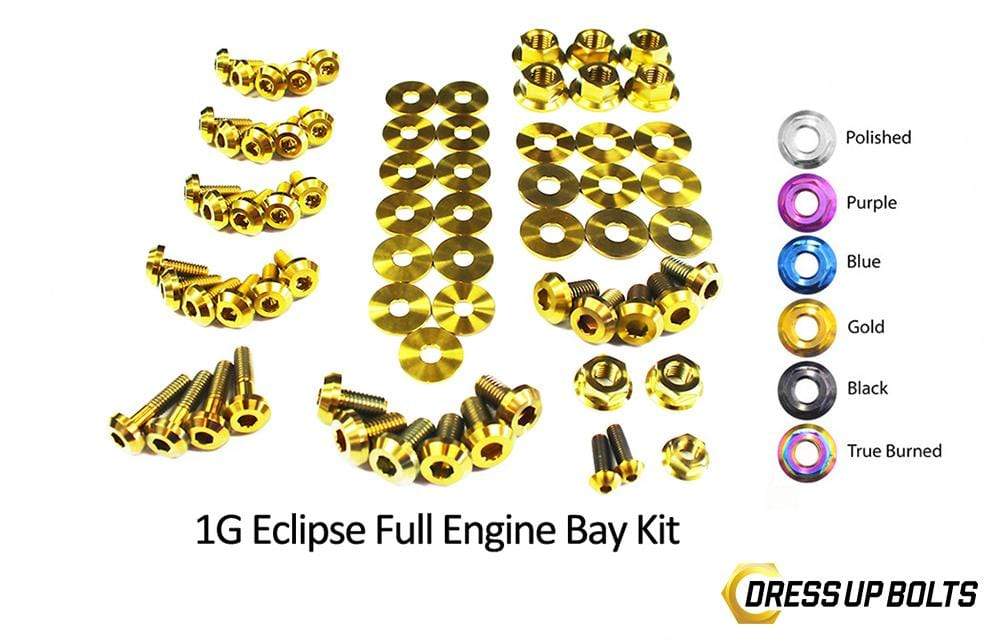 Mitsubishi 1G Eclipse (1990-1994) Titanium Dress Up Bolts Full Engine Bay Kit - DressUpBolts.com