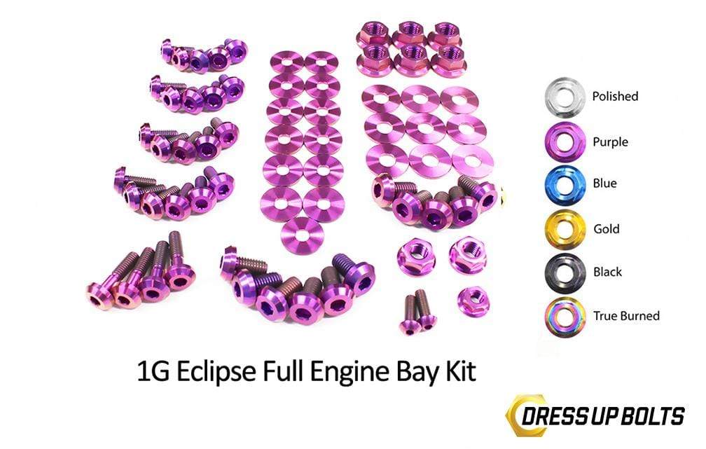 Mitsubishi 1G Eclipse (1990-1994) Titanium Dress Up Bolts Full Engine Bay Kit - DressUpBolts.com