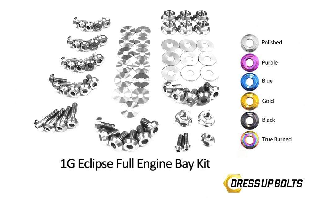 Mitsubishi 1G Eclipse (1990-1994) Titanium Dress Up Bolts Full Engine Bay Kit - DressUpBolts.com