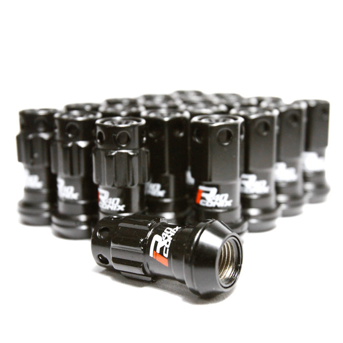 Project Kics R40 Iconix Black Lug Nuts (20pcs No Locks) - 12x1.50 (Aluminum Cap)