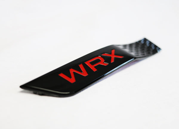 GCS WRX Gloss Black Fender Emblems with Red Inlay - 2015+ WRX 2015+ STI