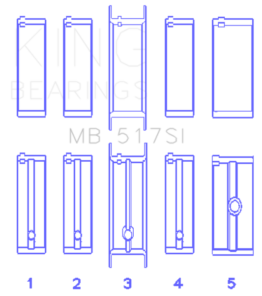 King Engine Bearings Chrysler 360 / 360CI 5.9L V8 Main Bearing Set