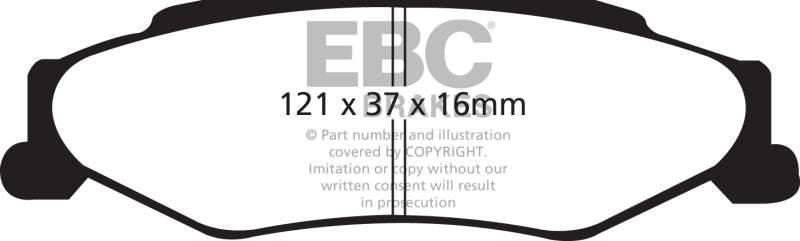 EBC 03-04 Cadillac XLR 4.6 Yellowstuff Rear Brake Pads - Graveyard Performance