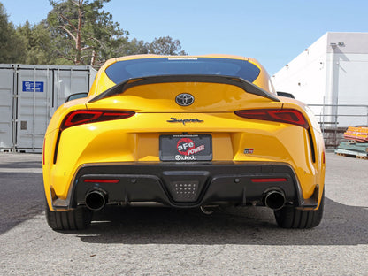 aFe POWER Takeda 2021 Toyota Supra 2.0L (t) 2.5in-3in 304 SS CB Exhaust w/ Blue Tips - Graveyard Performance