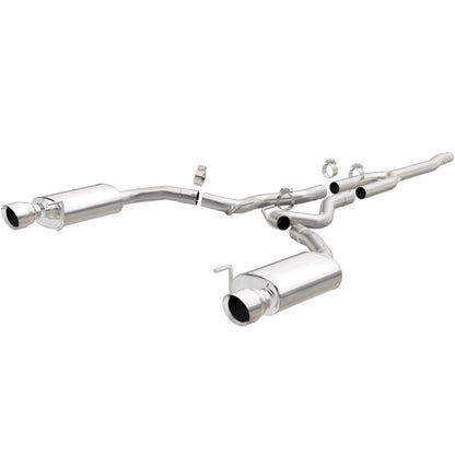 MagnaFlow Cat Back, SS, 2.5in, Street, Dual Split Polished 4.5in Tips 2015 Ford Mustang Ecoboost - Graveyard Performance